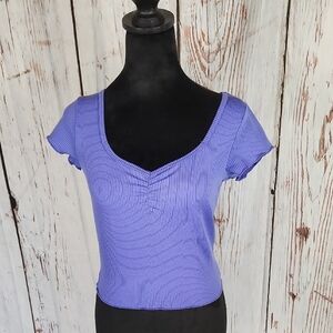 Hollister Perwinkle Ribbed Crop Top S